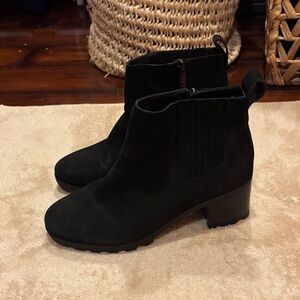 Vionic Black Suede Ankle Booties